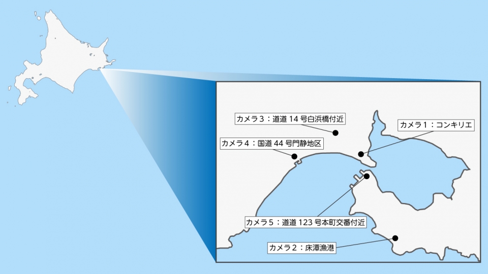 ライブカメラの位置図