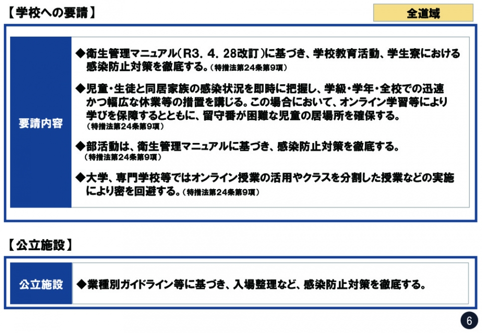 学校への要請