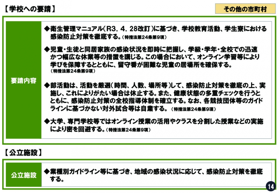 学校への要請