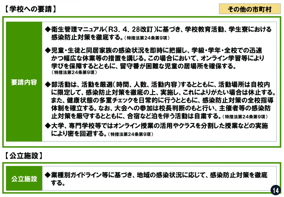 学校への要請