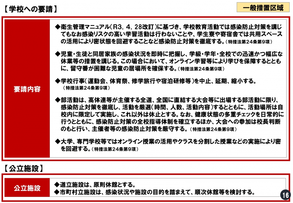 学校への要請