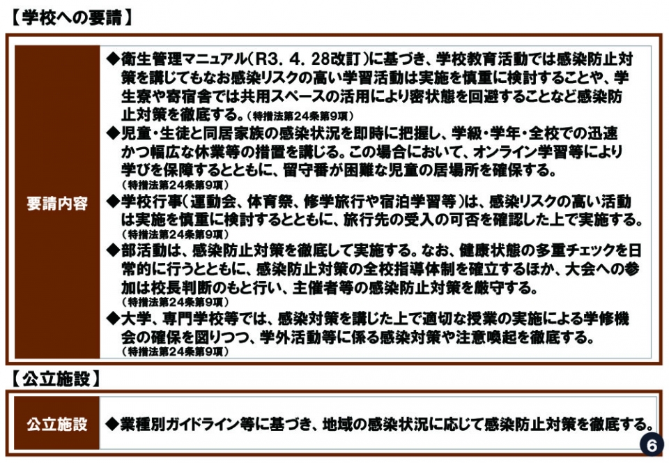 学校への要請