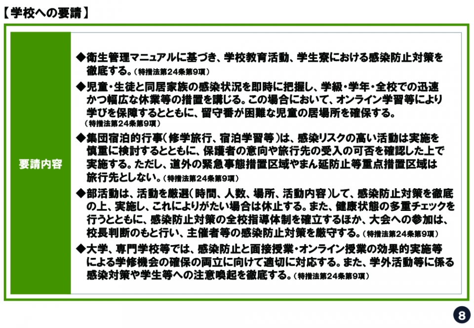 学校への要請